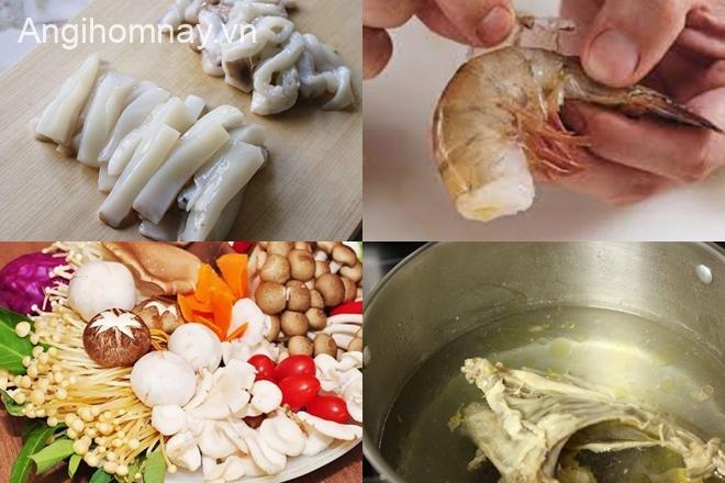 Công thức nấu lẩu ngọt hải sản chế biến nấm